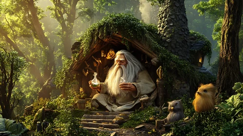 Enchanting Forest Wizard Scene