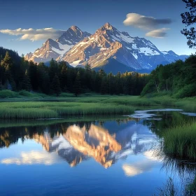 Tranquil Mountain Lake Reflection