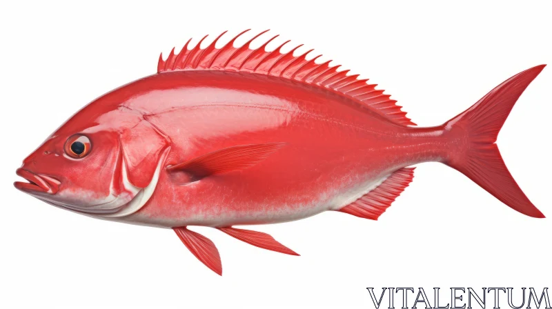 AI ART Large Red Fish in Realistic Rendering and Carnivalcore Style