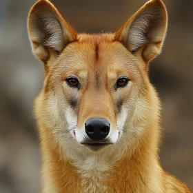 Australian Dingo Face Detailed View