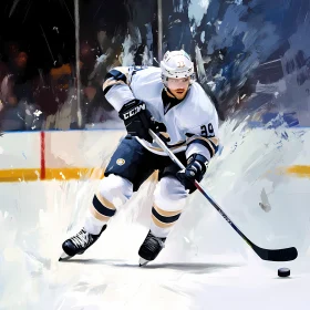 Dynamic Ice Hockey Player in Action on the Rink