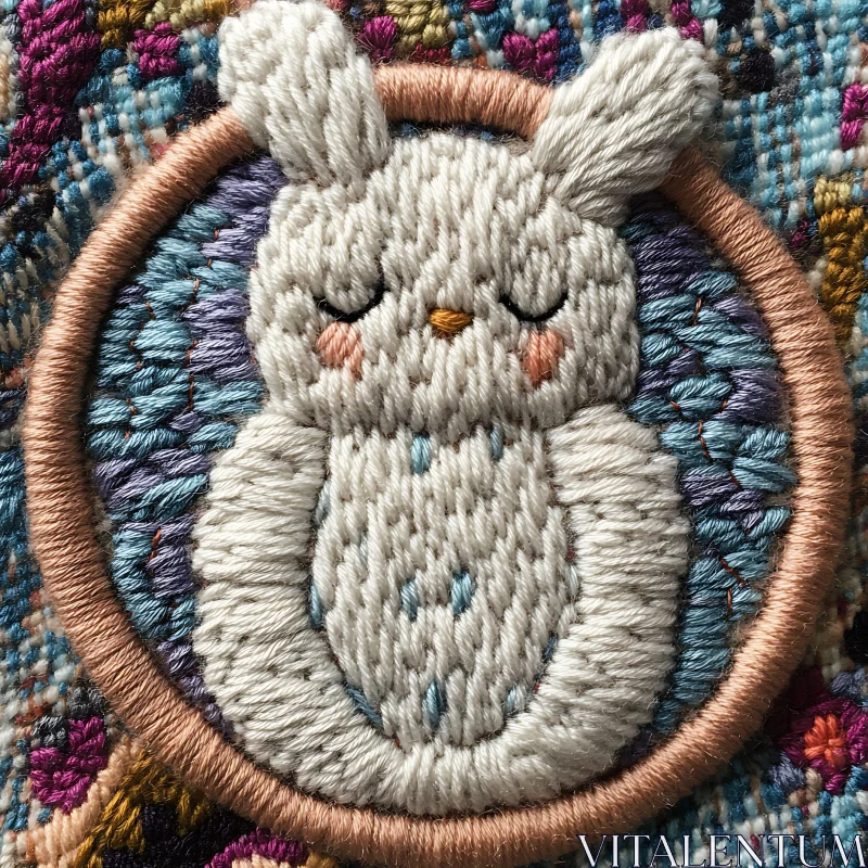 Embroidered Bunny Patch AI Image