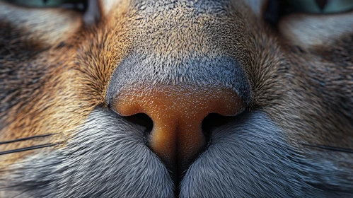 Intimate Feline Portrait: A Cat's Nose Detail