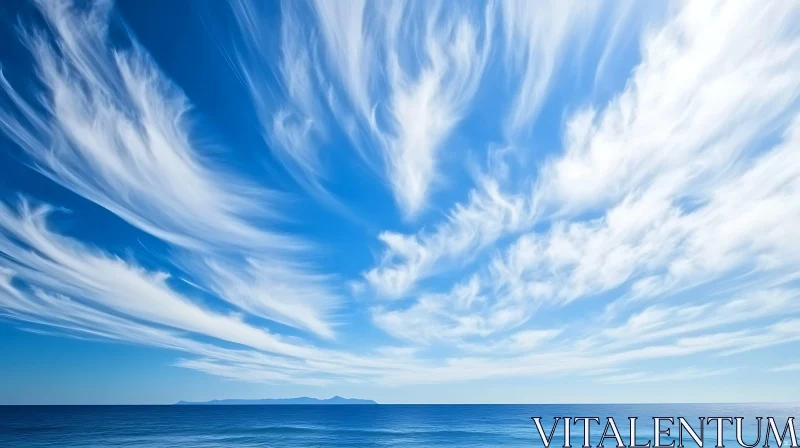 Serene Ocean and Sky Landscape AI Image