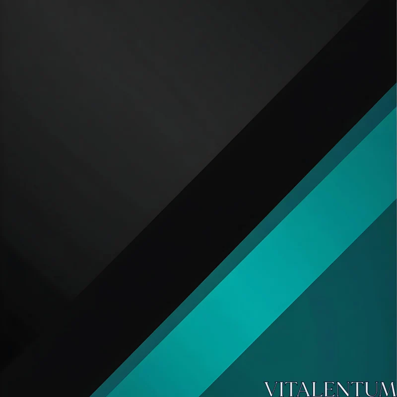 Angular Teal and Black Abstract Design AI Image