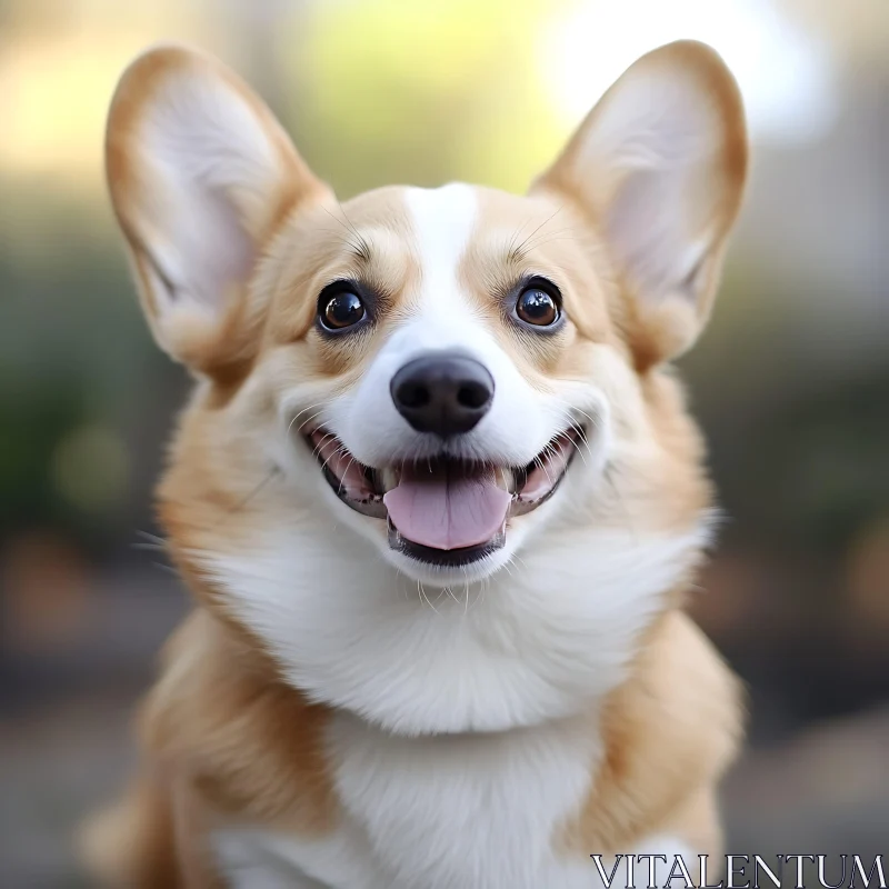 Corgi Dog with a Happy Expression AI Image