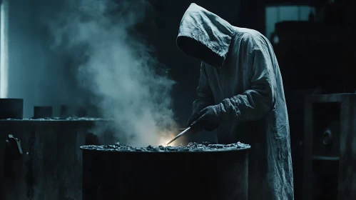 Hooded Welder at Work