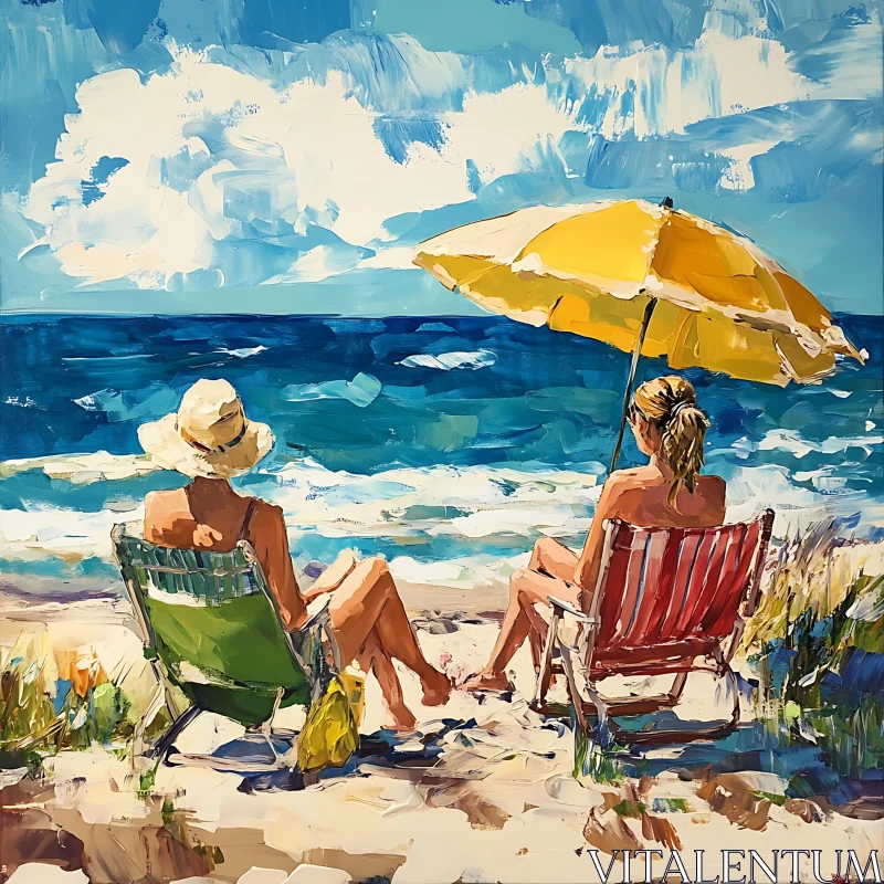 AI ART Seaside Relaxation Artwork