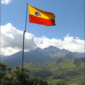 Andean Flag Waving in the Sky