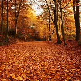 Serene Forest Path in Autumn