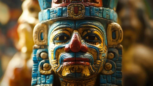 Detailed Carving of Ethnic Totem Face