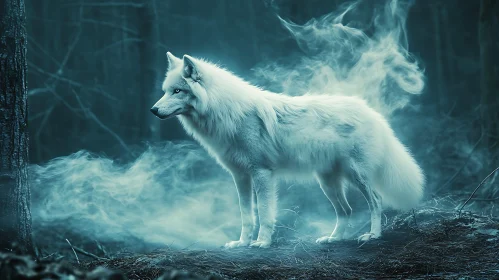 Mystic Wolf in the Woods