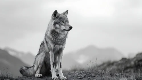 Wolf in Black and White