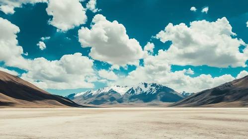 Snowy Peaks and Arid Plains Scenery