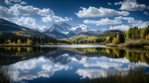 Autumn Mountain Lake Reflection