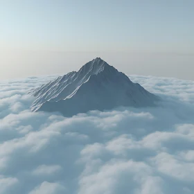 Mountain Peak in the Clouds