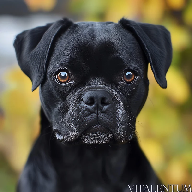 Adorable Black Dog With Shiny Coat AI Image