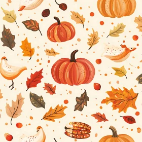 Fall Season Pattern Design with Pumpkins