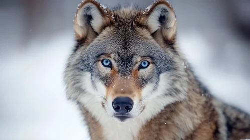 Majestic Wolf in Winter Wonderland