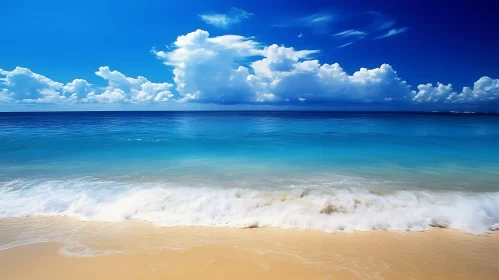 Calm Ocean Waves on Sandy Beach