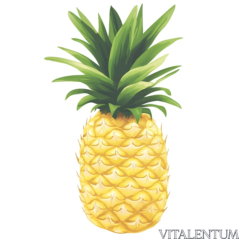 AI ART Pineapple Art Print, Tropical Fruit