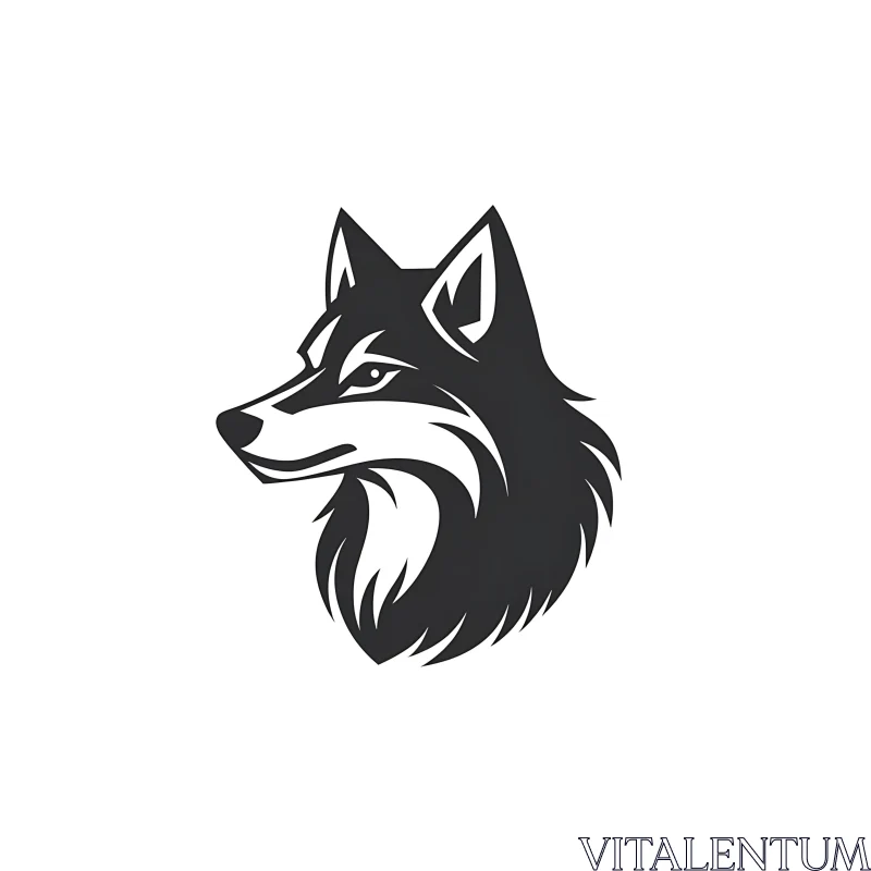 AI ART Black and White Wolf Portrait