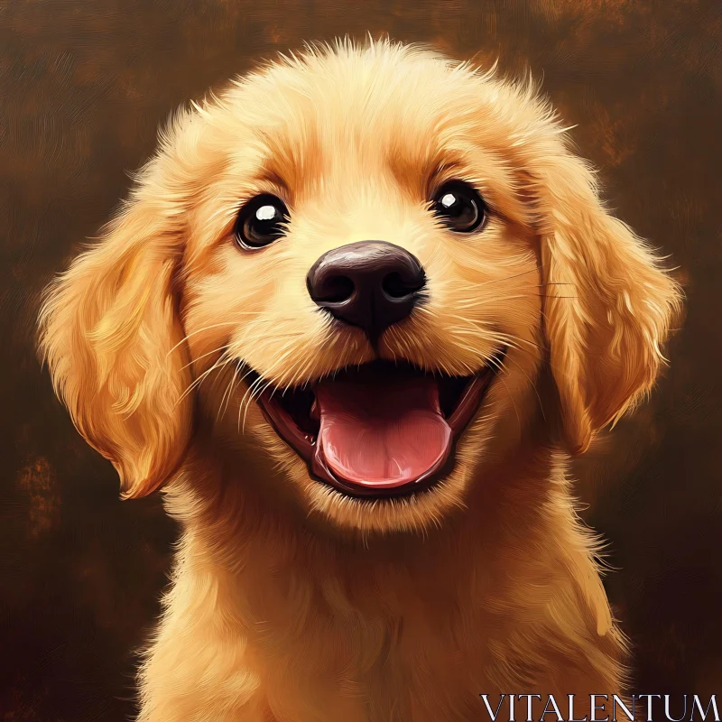 Joyful Puppy Art AI Image