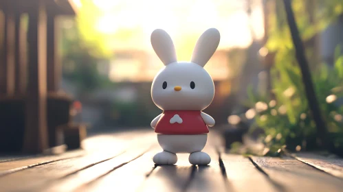Cute Rabbit Toy in Sunlight