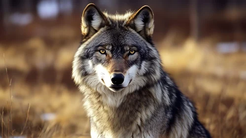 Majestic Wolf Stares Intently