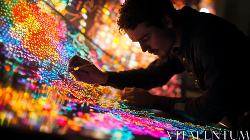 AI ART Artist at Work Painting Vivid Colors