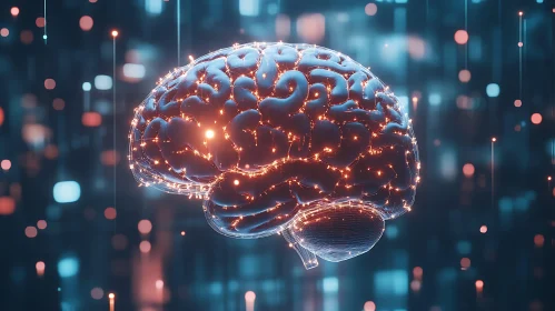 Artificial Intelligence: Glowing Brain Connections