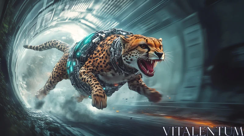 AI ART Mechanical Cheetah in Motion