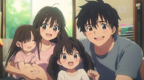 Happy Family Moment in Anime