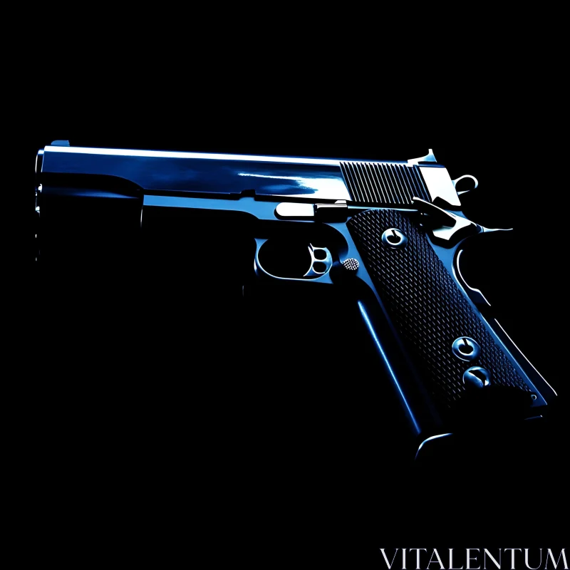 AI ART Artistic Blue Handgun Image