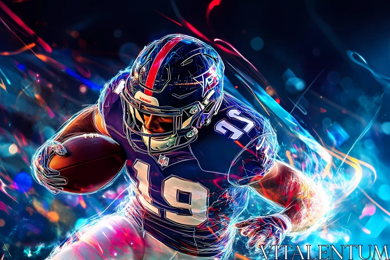 Vibrant American Football Action Scene AI Image