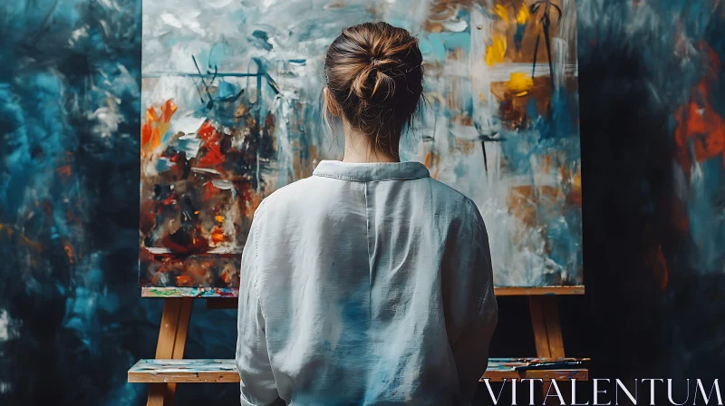 Creative Woman Painting AI Image