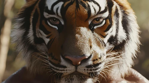 Tiger's Striking Facial Details
