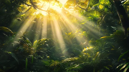 Sunlight Through Dense Forest Canopy