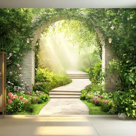 Sunlit Garden Path