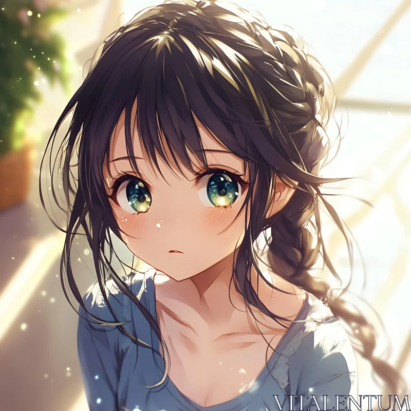 Cute Anime Girl in Sunlight AI Image