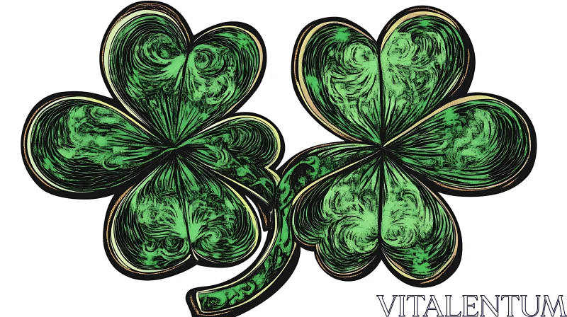 Green Shamrocks: Symbol of Irish Luck AI Image