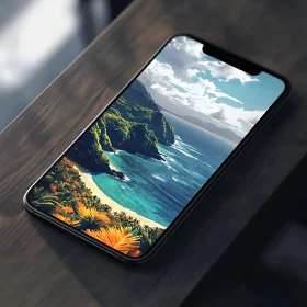 Serene Island on Mobile Screen