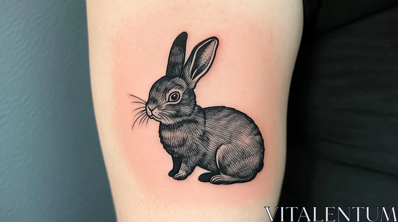 Detailed Rabbit Tattoo Art AI Image