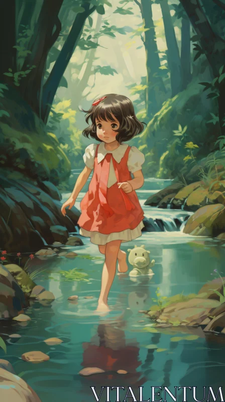 AI ART Child Exploring Nature in Summer