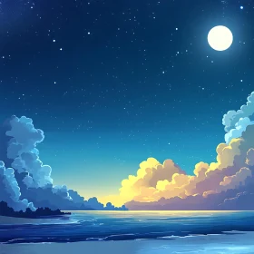 Tranquil Night Seascape