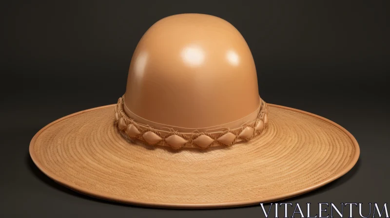 3D Hat in Tan Color on Dark Background | Exquisite Craftsmanship AI Image