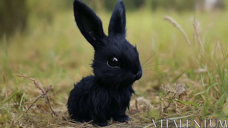 AI ART Midnight Velvet: A Black Rabbit Portrait