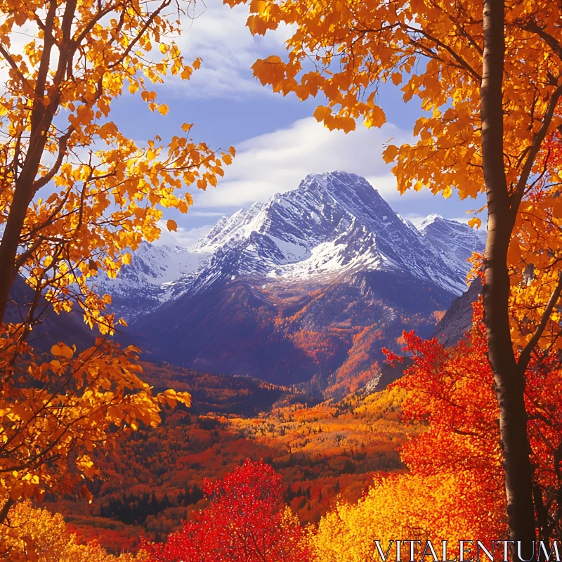 AI ART Scenic Mountain Landscape in Autumn