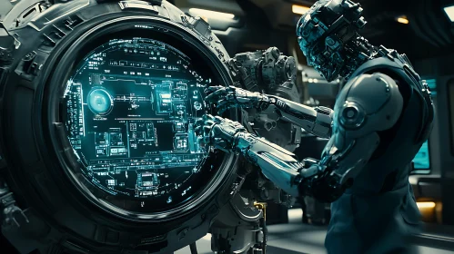 Futuristic Cyborg Machine Interface