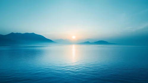 Mountains and Sea at Sunrise